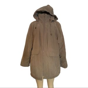 Mantel Winter Hooded Jacket Snow Utility Coat Faux Suede Soft Beige Brown